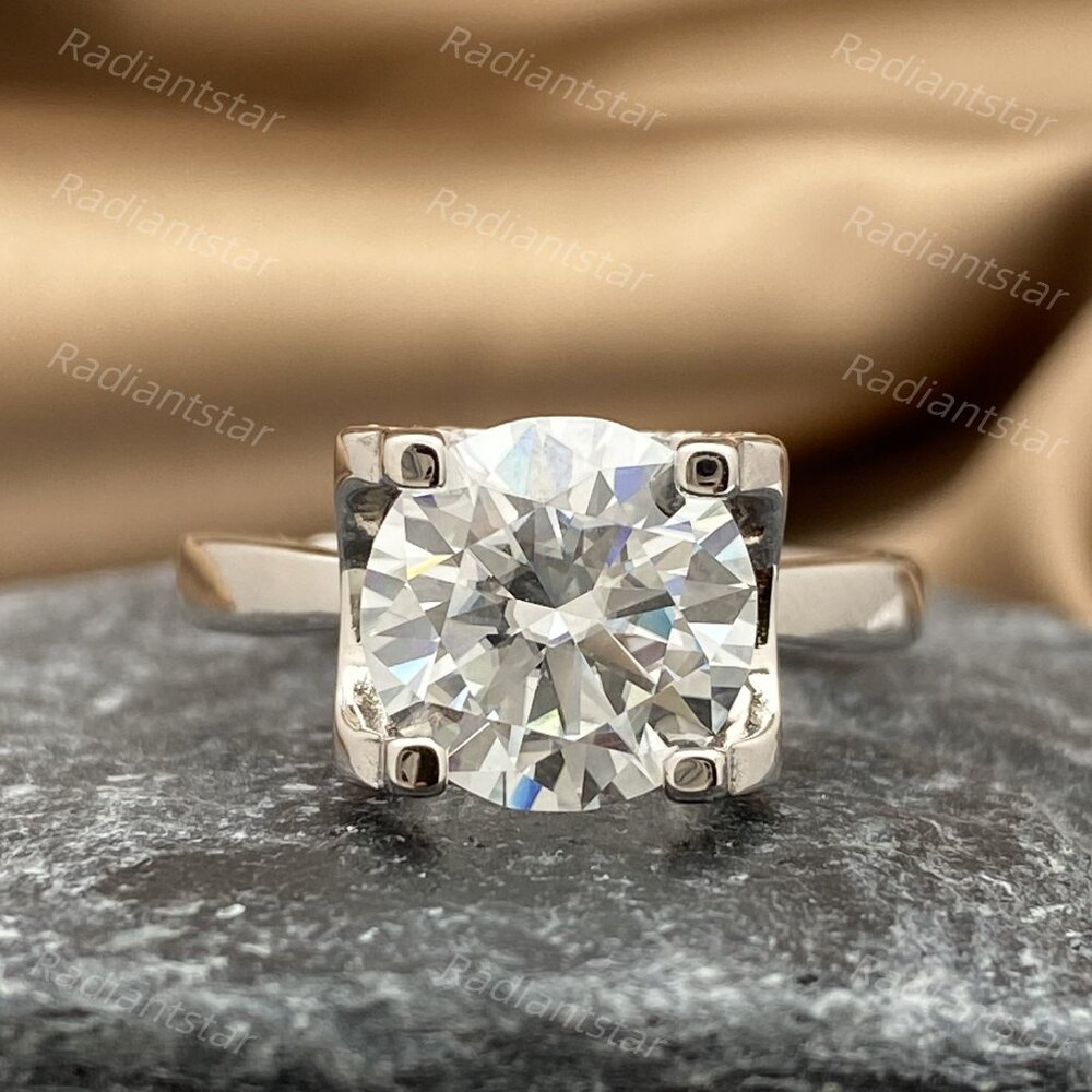 NEW Certified 3 ct. t.w. Moissanite 4 Prone Ring